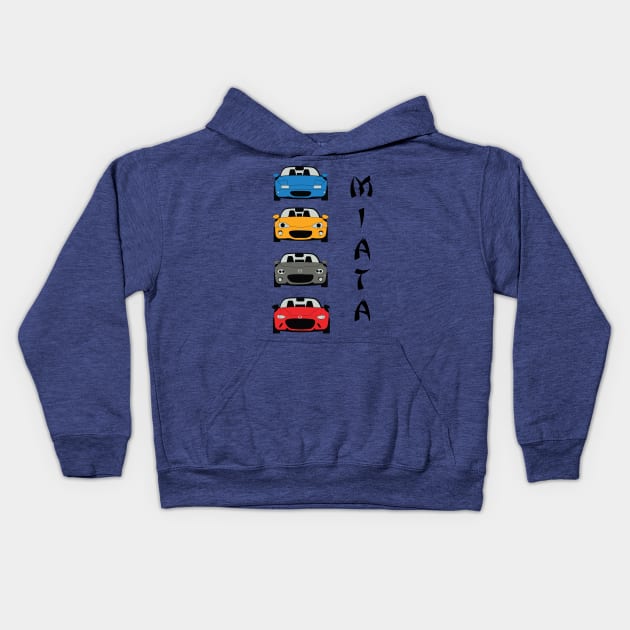 Miata Generations Kids Hoodie by RFROADSTER